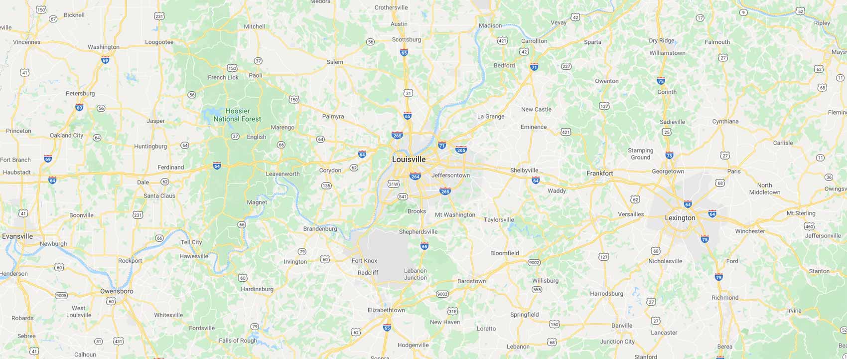 Map background of New Albany, IN, IN.