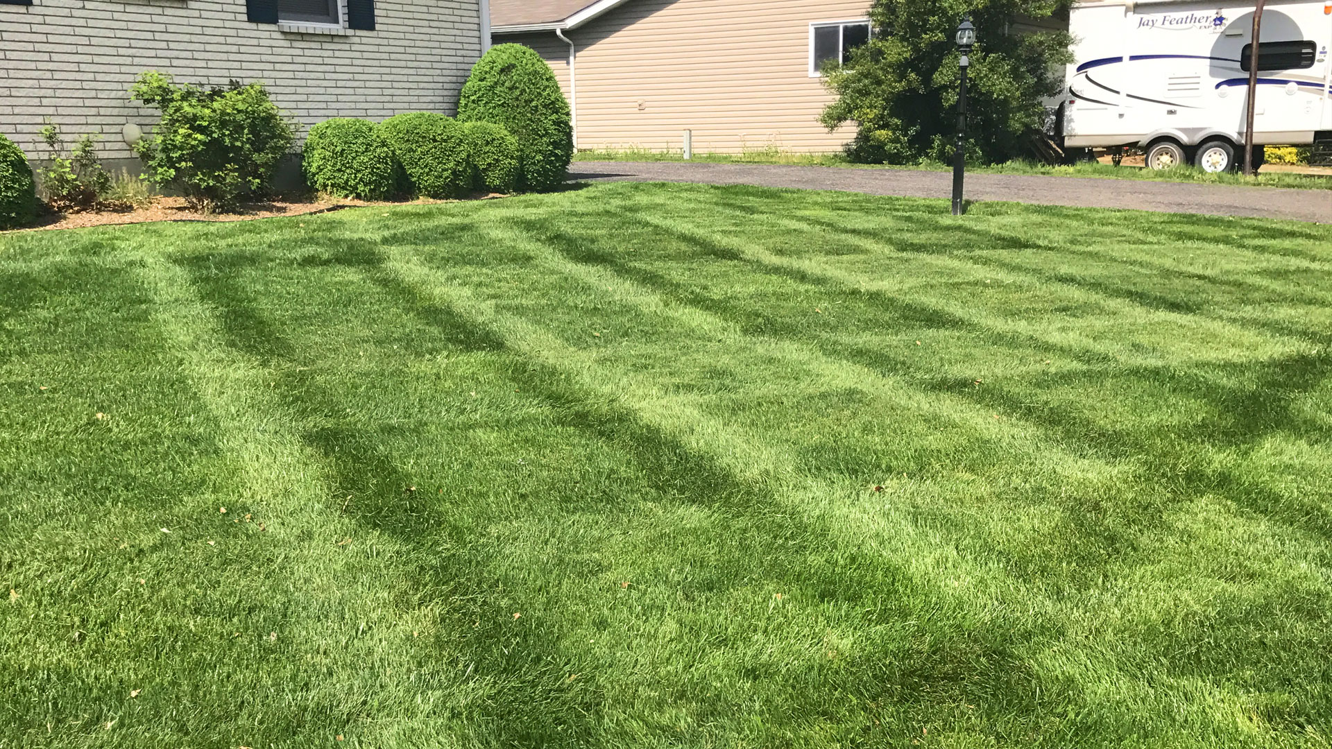 Recently mowed lawn in Jeffersonville, IN