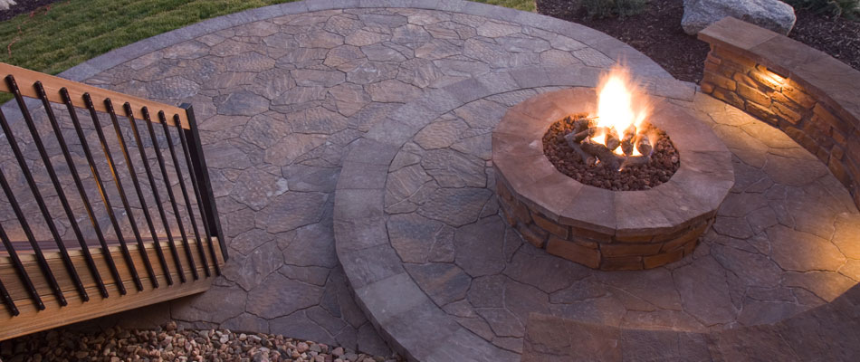 Fire pit installed at a home in New Albany, IN. 